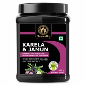 SHUWASTHY Karela Jamun Powder With 11 Potent Herbs Helps Regulate Sugar Management (250 g)